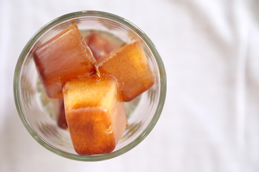 Coffee ice cubes and almond milk 2