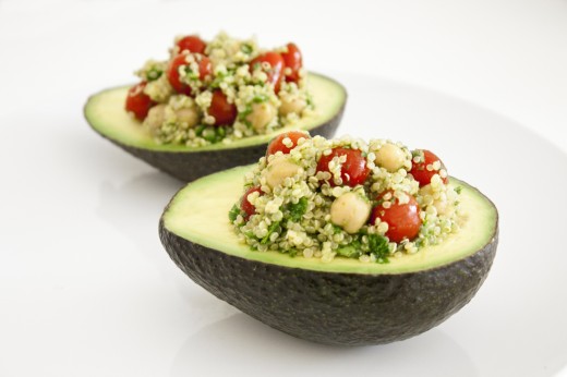 Quinoa Salad Stuffed Avocados - Eat More Rabbit Food
