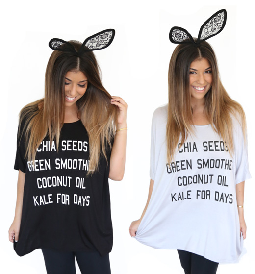 Chia-Seeds-Green-Smoothies-Coconut-Oil-Kale-for-Days-Black-and-Grey-shirts-for-sale
