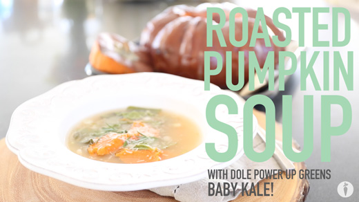 Roasted-Pumpkin-Soup-With-Dole-Power-Up-Greens-Baby-Kale-1